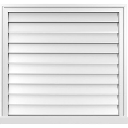Ekena Millwork Vertical Surface Mount PVC Gable Vent w/ 2"W x 2"H , Brickmould Sill Frame, 34"W x 32"H GVPVE34X3203SN